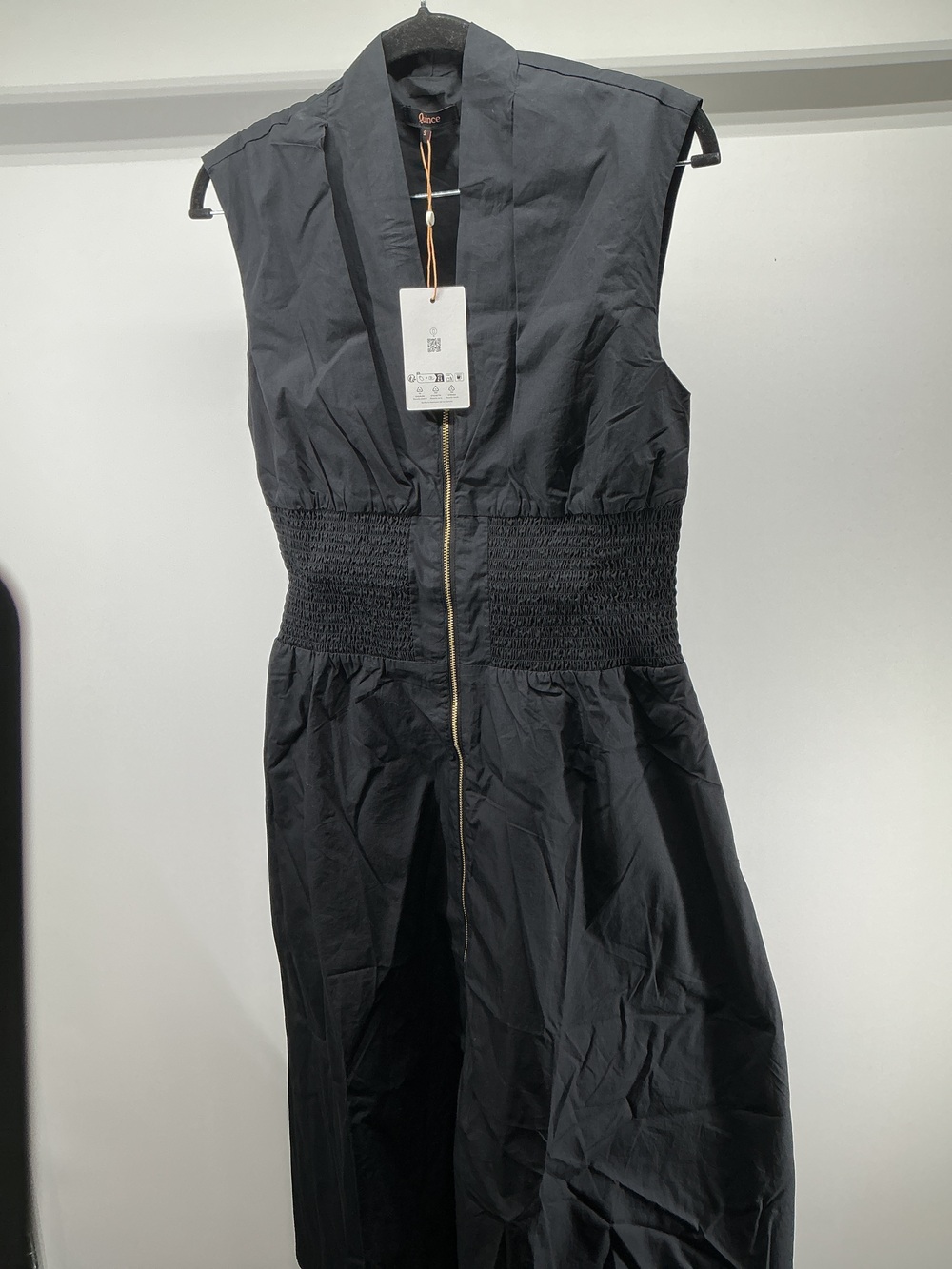 100% Organic Cotton Poplin Zip-Front Midi Dress